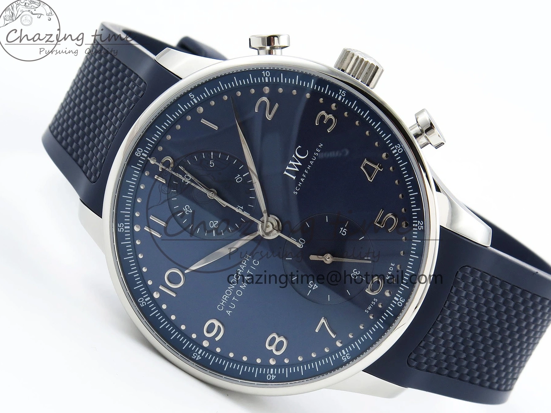 MIROTIME 0123 Portuguese Chrono IW3716 Z+F 1:1 Best Edition Blue Dial on Blue Rubber Strap A UrbanChic 7018